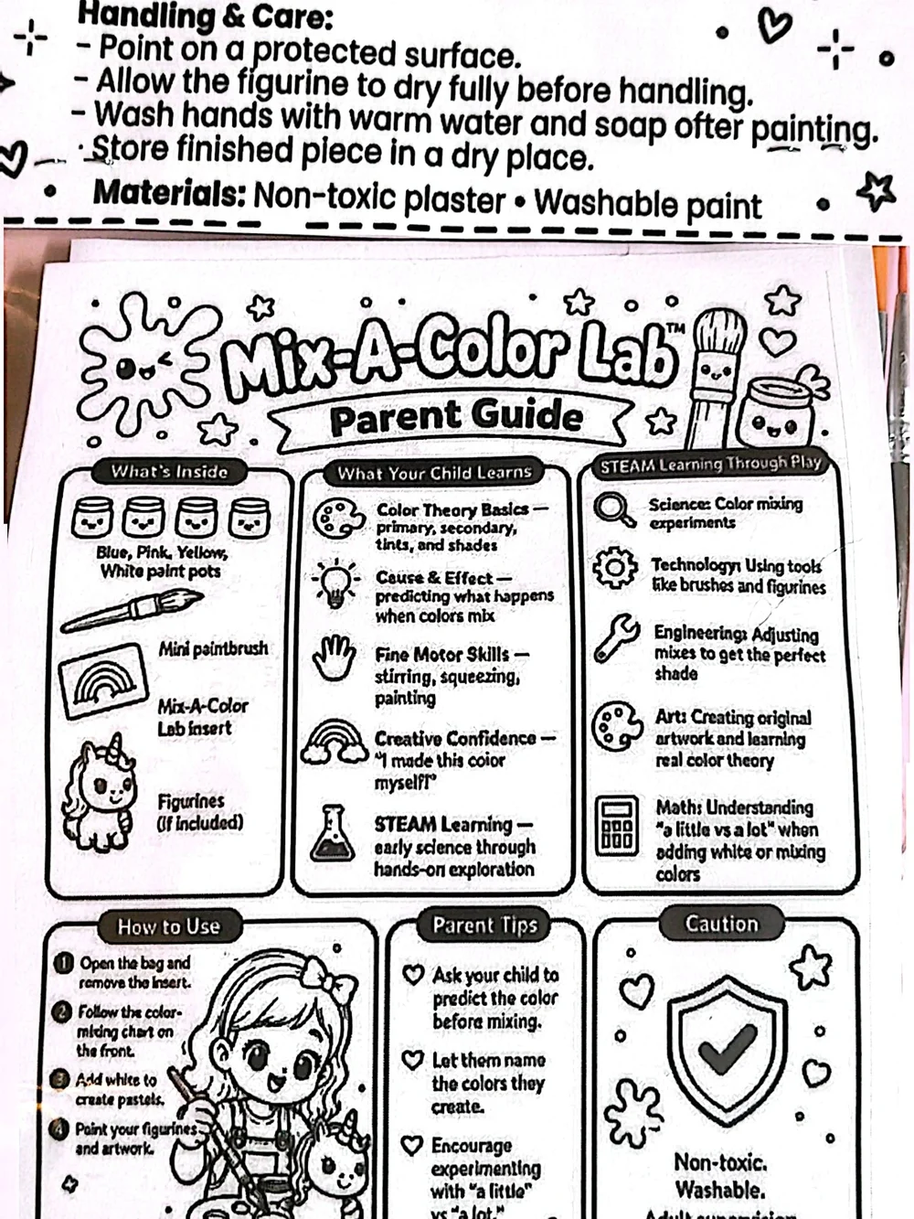 Kids Paint & Craft Kit - White Plaster Figurines
